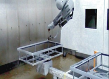 数字电视塑胶边框机器人喷涂生产线